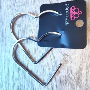 Paparazzi Jewelry-Silver Heart Hoop style Earrings NWT